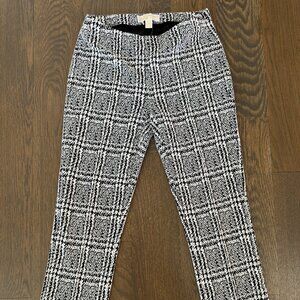 Michael Michael Kors Black & White Plaid Knit Pants | Size S | Slim Fit